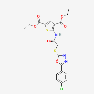 molecular formula C21H20ClN3O6S2 B5190909 diethyl 5-[({[5-(4-chlorophenyl)-1,3,4-oxadiazol-2-yl]thio}acetyl)amino]-3-methyl-2,4-thiophenedicarboxylate 