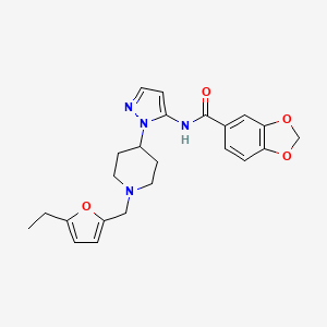 molecular formula C23H26N4O4 B5190960 N-(1-{1-[(5-ethyl-2-furyl)methyl]-4-piperidinyl}-1H-pyrazol-5-yl)-1,3-benzodioxole-5-carboxamide 