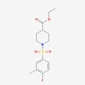 molecular formula C15H20FNO4S B5191002 Ethyl 1-(4-fluoro-3-methylphenyl)sulfonylpiperidine-4-carboxylate 