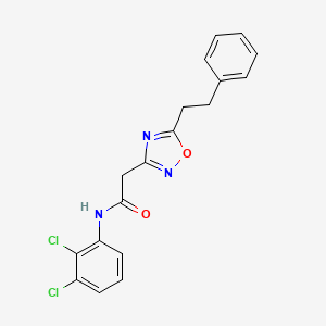 molecular formula C18H15Cl2N3O2 B5191039 N-(2,3-dichlorophenyl)-2-[5-(2-phenylethyl)-1,2,4-oxadiazol-3-yl]acetamide 