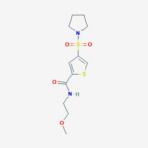 molecular formula C12H18N2O4S2 B5191049 N-(2-methoxyethyl)-4-(1-pyrrolidinylsulfonyl)-2-thiophenecarboxamide 