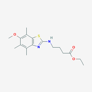 Ethyl 4-[(6-methoxy-4,5,7-trimethyl-1,3-benzothiazol-2-yl)amino]butanoate