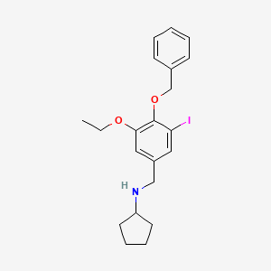 molecular formula C21H26INO2 B5191117 N-[4-(benzyloxy)-3-ethoxy-5-iodobenzyl]cyclopentanamine 