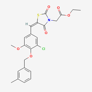 molecular formula C23H22ClNO6S B5191178 ethyl [(5E)-5-{3-chloro-5-methoxy-4-[(3-methylbenzyl)oxy]benzylidene}-2,4-dioxo-1,3-thiazolidin-3-yl]acetate 