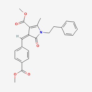 molecular formula C24H23NO5 B5191269 Methyl (4Z)-4-{[4-(methoxycarbonyl)phenyl]methylidene}-2-methyl-5-oxo-1-(2-phenylethyl)-4,5-dihydro-1H-pyrrole-3-carboxylate 