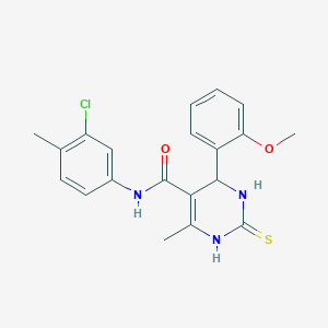 molecular formula C20H20ClN3O2S B5191318 N-(3-chloro-4-methylphenyl)-4-(2-methoxyphenyl)-6-methyl-2-sulfanylidene-3,4-dihydro-1H-pyrimidine-5-carboxamide 