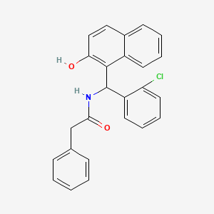 molecular formula C25H20ClNO2 B5191369 N-[(2-chlorophenyl)(2-hydroxy-1-naphthyl)methyl]-2-phenylacetamide 