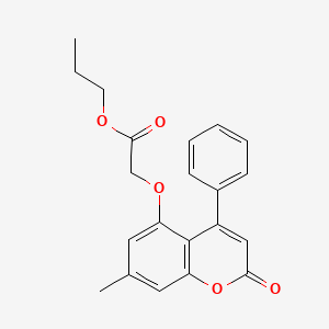 molecular formula C21H20O5 B5191377 propyl 2-[(7-methyl-2-oxo-4-phenyl-2H-chromen-5-yl)oxy]acetate 