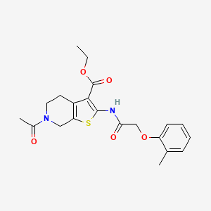 molecular formula C21H24N2O5S B5191415 ethyl 6-acetyl-2-[2-(2-methylphenoxy)acetamido]-4H,5H,6H,7H-thieno[2,3-c]pyridine-3-carboxylate 