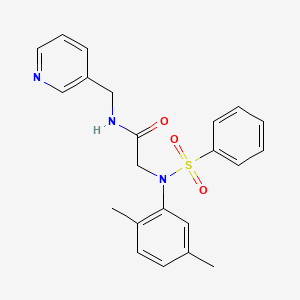 molecular formula C22H23N3O3S B5191424 N~2~-(2,5-dimethylphenyl)-N~2~-(phenylsulfonyl)-N~1~-(3-pyridinylmethyl)glycinamide 