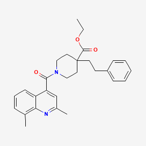molecular formula C28H32N2O3 B5191463 ethyl 1-[(2,8-dimethyl-4-quinolinyl)carbonyl]-4-(2-phenylethyl)-4-piperidinecarboxylate 