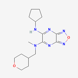 molecular formula C16H24N6O2 B5191637 N'-cyclopentyl-N-methyl-N-(tetrahydro-2H-pyran-4-ylmethyl)[1,2,5]oxadiazolo[3,4-b]pyrazine-5,6-diamine 