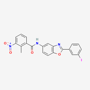 molecular formula C21H14IN3O4 B5191868 N-[2-(3-iodophenyl)-1,3-benzoxazol-5-yl]-2-methyl-3-nitrobenzamide 