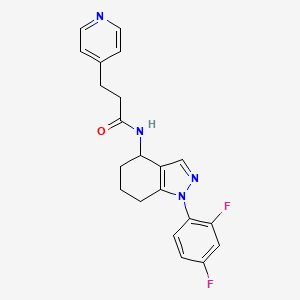 molecular formula C21H20F2N4O B5191943 N-[1-(2,4-difluorophenyl)-4,5,6,7-tetrahydro-1H-indazol-4-yl]-3-(4-pyridinyl)propanamide 