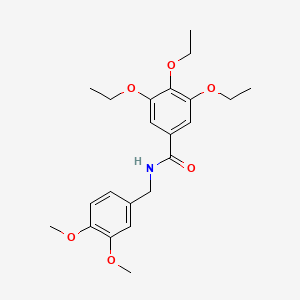 molecular formula C22H29NO6 B5192059 N-[(3,4-dimethoxyphenyl)methyl]-3,4,5-triethoxybenzamide 