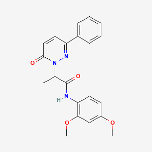 molecular formula C21H21N3O4 B5192098 N-(2,4-dimethoxyphenyl)-2-(6-oxo-3-phenylpyridazin-1(6H)-yl)propanamide 
