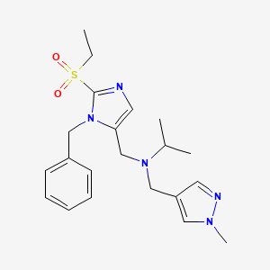 molecular formula C21H29N5O2S B5192128 N-[(3-benzyl-2-ethylsulfonylimidazol-4-yl)methyl]-N-[(1-methylpyrazol-4-yl)methyl]propan-2-amine 