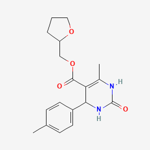 molecular formula C18H22N2O4 B5192157 Oxolan-2-ylmethyl 4-methyl-6-(4-methylphenyl)-2-oxo-1,3,6-trihydropyrimidine-5-carboxylate 