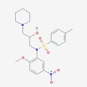 molecular formula C22H29N3O6S B5192245 N-(2-hydroxy-3-piperidin-1-ylpropyl)-N-(2-methoxy-5-nitrophenyl)-4-methylbenzenesulfonamide 
