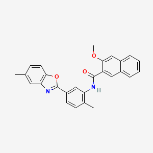 molecular formula C27H22N2O3 B5192289 3-methoxy-N-[2-methyl-5-(5-methyl-1,3-benzoxazol-2-yl)phenyl]naphthalene-2-carboxamide 