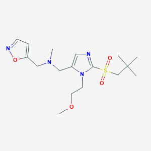 molecular formula C17H28N4O4S B5192336 N-[[2-(2,2-dimethylpropylsulfonyl)-3-(2-methoxyethyl)imidazol-4-yl]methyl]-N-methyl-1-(1,2-oxazol-5-yl)methanamine 