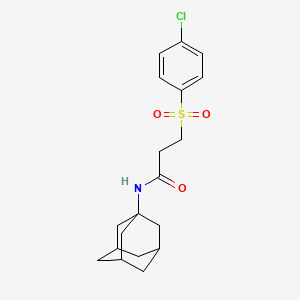 molecular formula C19H24ClNO3S B5192345 N-(1-adamantyl)-3-(4-chlorophenyl)sulfonylpropanamide 