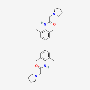 molecular formula C31H44N4O2 B5192366 N-[4-[2-[3,5-dimethyl-4-[(2-pyrrolidin-1-ylacetyl)amino]phenyl]propan-2-yl]-2,6-dimethylphenyl]-2-pyrrolidin-1-ylacetamide 