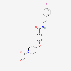 molecular formula C23H27FN2O4 B5192476 N-[2-(4-fluorophenyl)ethyl]-4-[1-(2-methoxyacetyl)piperidin-4-yl]oxybenzamide 