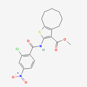 molecular formula C19H19ClN2O5S B5192587 methyl 2-[(2-chloro-4-nitrobenzoyl)amino]-4,5,6,7,8,9-hexahydrocycloocta[b]thiophene-3-carboxylate 