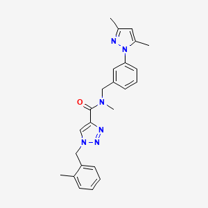 molecular formula C24H26N6O B5192592 N-[3-(3,5-dimethyl-1H-pyrazol-1-yl)benzyl]-N-methyl-1-(2-methylbenzyl)-1H-1,2,3-triazole-4-carboxamide 