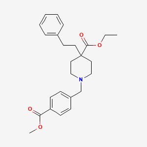 molecular formula C25H31NO4 B5192650 ethyl 1-[4-(methoxycarbonyl)benzyl]-4-(2-phenylethyl)-4-piperidinecarboxylate 
