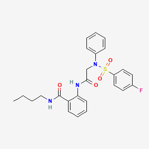 molecular formula C25H26FN3O4S B5192692 N-butyl-2-({N-[(4-fluorophenyl)sulfonyl]-N-phenylglycyl}amino)benzamide 