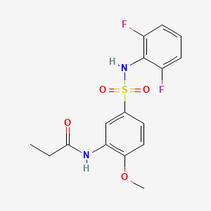 molecular formula C16H16F2N2O4S B5192725 N-[5-[(2,6-difluorophenyl)sulfamoyl]-2-methoxyphenyl]propanamide 