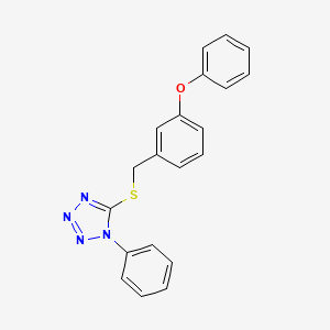 molecular formula C20H16N4OS B5192965 5-[(3-Phenoxyphenyl)methylsulfanyl]-1-phenyltetrazole 