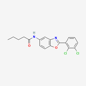 molecular formula C18H16Cl2N2O2 B5192979 N-[2-(2,3-dichlorophenyl)-1,3-benzoxazol-5-yl]pentanamide 