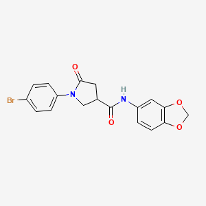 molecular formula C18H15BrN2O4 B5193012 N-(1,3-benzodioxol-5-yl)-1-(4-bromophenyl)-5-oxopyrrolidine-3-carboxamide 