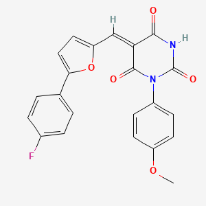 molecular formula C22H15FN2O5 B5193022 (5Z)-5-{[5-(4-fluorophenyl)furan-2-yl]methylidene}-1-(4-methoxyphenyl)pyrimidine-2,4,6(1H,3H,5H)-trione 