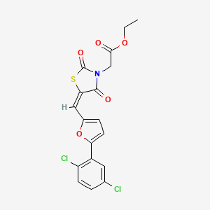 molecular formula C18H13Cl2NO5S B5193076 ethyl [(5E)-5-{[5-(2,5-dichlorophenyl)furan-2-yl]methylidene}-2,4-dioxo-1,3-thiazolidin-3-yl]acetate 
