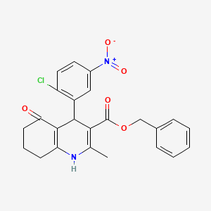 molecular formula C24H21ClN2O5 B5193152 Benzyl 4-(2-chloro-5-nitrophenyl)-2-methyl-5-oxo-1,4,5,6,7,8-hexahydroquinoline-3-carboxylate 