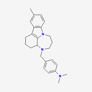 molecular formula C25H31N3 B5193186 N,N-dimethyl-4-[(11-methyl-1,2,3,3a,6,7-hexahydro[1,4]diazepino[3,2,1-jk]carbazol-4(5H)-yl)methyl]aniline 