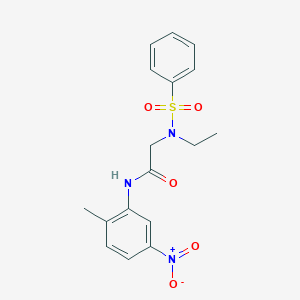 molecular formula C17H19N3O5S B5193190 N~2~-ethyl-N-(2-methyl-5-nitrophenyl)-N~2~-(phenylsulfonyl)glycinamide 