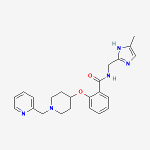 molecular formula C23H27N5O2 B5193265 N-[(4-methyl-1H-imidazol-2-yl)methyl]-2-{[1-(2-pyridinylmethyl)-4-piperidinyl]oxy}benzamide 