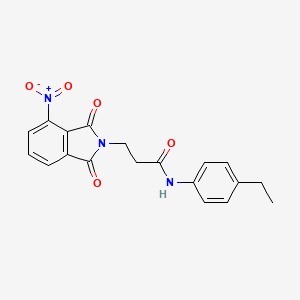 molecular formula C19H17N3O5 B5193277 N-(4-ETHYLPHENYL)-3-(4-NITRO-1,3-DIOXO-2,3-DIHYDRO-1H-ISOINDOL-2-YL)PROPANAMIDE 