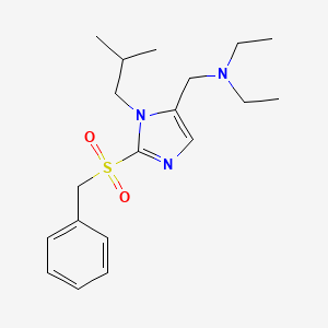 molecular formula C19H29N3O2S B5193299 N-{[2-(benzylsulfonyl)-1-isobutyl-1H-imidazol-5-yl]methyl}-N-ethylethanamine 