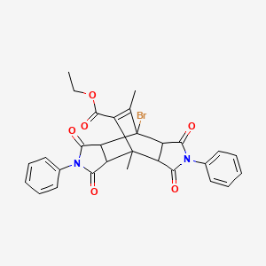 molecular formula C29H25BrN2O6 B5193376 Ethyl 7-bromo-1,14-dimethyl-3,5,9,11-tetraoxo-4,10-diphenyl-4,10-diazatetracyclo[5.5.2.02,6.08,12]tetradec-13-ene-13-carboxylate 