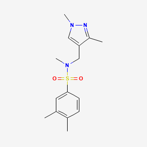 molecular formula C15H21N3O2S B5193400 N-[(1,3-DIMETHYL-1H-PYRAZOL-4-YL)METHYL]-N,3,4-TRIMETHYL-1-BENZENESULFONAMIDE 