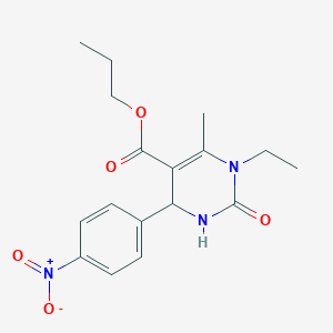 molecular formula C17H21N3O5 B5193419 Propyl 1-ethyl-6-methyl-4-(4-nitrophenyl)-2-oxo-1,2,3,4-tetrahydropyrimidine-5-carboxylate 
