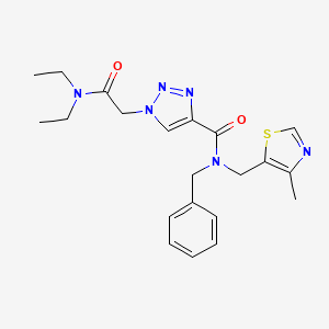 molecular formula C21H26N6O2S B5193551 N-benzyl-1-[2-(diethylamino)-2-oxoethyl]-N-[(4-methyl-1,3-thiazol-5-yl)methyl]triazole-4-carboxamide 