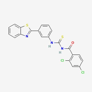 molecular formula C21H13Cl2N3OS2 B5193632 N-{[3-(1,3-benzothiazol-2-yl)phenyl]carbamothioyl}-2,4-dichlorobenzamide 