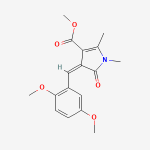 molecular formula C17H19NO5 B5193650 methyl (4Z)-4-[(2,5-dimethoxyphenyl)methylidene]-1,2-dimethyl-5-oxopyrrole-3-carboxylate 